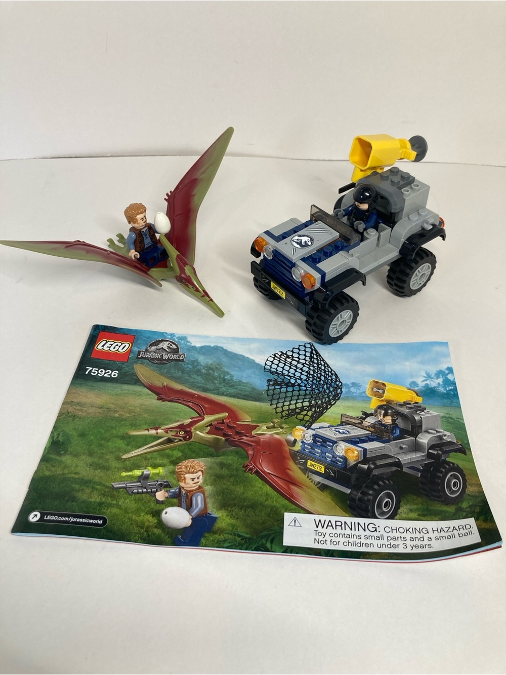 LEGO Jurassic World 75926 Pteranodon Chase Near Complete With Manual Owen